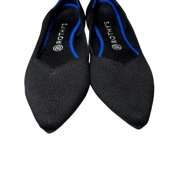Rothy's Ballet Flats Womens Sz 11 The Point Toe Black Knit Shoes Slip On Comfort - Picture 3 of 6